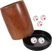 ibasenice Bamboo Dice Box Set Stand Party Dice Cups for Bar Entertainment Supplies Dice Rolling Cup Multi-Color Dice Shaker Cup Holder