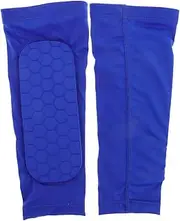 TOBBOMEY 2pcs Leggings Socks Youth Cleat Covers Soccer Grip Socks Arm Sleeves Volleyball Shin Gaurds Basketball Arm Sleeve Knee Pads Padded Leg Sleeve Soccer Shin Guard Blue Polyester