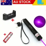 405nm Purple Laser Pointer Pen Visible Beam Light +battery + Charger