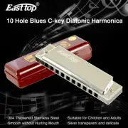 EASTTOP Diatonic Harmonica Key of C Blues Harp Professional harmonica 10hole