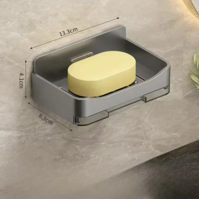 Free-Punching Wall Mounted Bathroom Soap Holder Soap Sponge Holder Organizer Dou