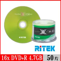 在飛比找PChome24h購物優惠-RITEK錸德 16X DVD+R 4.7GB X版/50片