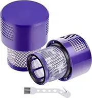 Replacement Filter for Dyson Vacuum Cleaner V10 SV12 Cyclone Animal Absolute Total Clean Motorhead Battery Vacuum Cleaner Replace #DY-969082-01 (2 Pieces Filter 1 Cleaning Brush)