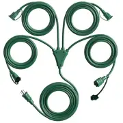 1 to 4 Splitter Extension Cord 46FT Combined 28FT 3 Prong Plug 4 Outlets NEW