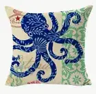 Octopus Ocean Beach Nautical Coastal Spring Summer Throw Pillow Cover Home Decor