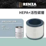 【RENZA】適用 CHIMEI 奇美 AP-03SRC1 360度全淨化DC省電 空氣清淨機(HEPA+活性碳濾網 濾芯 濾心)