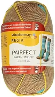 [Regia] Pairfect 4-ply Wool Yarn, 7.6 Yards, Yellow, Knitting Yarn