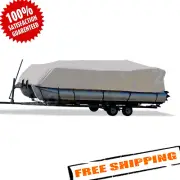 Carver Flex-Fit Haze Gray Poly-Guard Boat Cover for 20'-22' x 102" Pontoon Boats