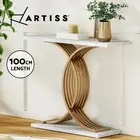 Artiss Console Table Hallway Table Marble Effect Entry Table White Tabletop