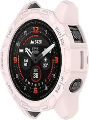 Screen Protector Case Intended for Garmin Fenix 7S/ EPIX pro 42MM Smartwatch Accessories Covers Scratched Resistant Protective Cover for Fenix 7S Pro (Light Pink)