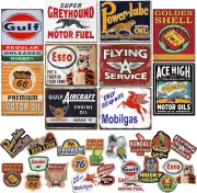 10Pcs Vintage Garage Signs for Men Wall Decorations Old Car Shop Posters Oil and