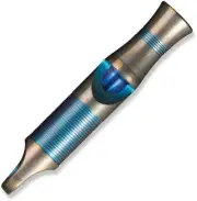 We Knife Co Lt Whistle Anodized Titanium Construction w/Brown Paracord Lanyard