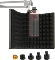 Microphone Isolation Shield - Foldable Soundproof Foam for Studio Recording