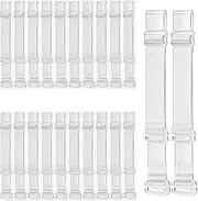[Fabselection] 10 Pairs Clear Bra Straps Non-Slip Invisible Bra Straps Adjustable Length Transparent Shoulder Straps Replacement for Women Girls White