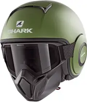 Shark Street-Drak Blank Mat Jet Helmet, green, Size XS for Men