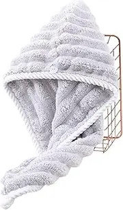 Dry Hair Cap for Women Thickened and Super Absorbent Headscarf for Wiping Hair Quick Drying Cap Dry Hair Towel(Gray)