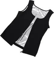 [SUPVOX] Men Compression Sweat Vest with Zipper Sauna Tank Top for Enhanced Workout Performance Breathable Running Shirt for Men for Gym Yoga and Fat Burning Activities
