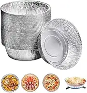 6” Aluminum Foil Pie Pans Round Foil Baking Tins Tart Pans for Baking, Cooking, Storage (50 Pieces)(not Include Dome Lids)