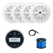 Enrock Marine Gauge Wireless Receiver, 4x 4'' 100W Boat Speakers, Antenna, Wire