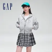 在飛比找momo購物網優惠-【GAP】女裝 Logo連帽外套-淺灰色(873736)