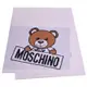 MOSCHINO 義大利製小熊字母LOGO圖騰混羊毛圍巾(米白)