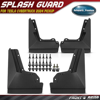 4x Front & Rear Mud Flaps Splash Guards Fender for Tesla Cybertruck 2024 Pickup