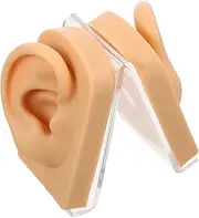 HAKIDZEL 1Set Ear Display Model Realistic Human Ear for Piercing Practice Training Tool for Demonstration and Jewelry Display Includes Right Left Ear with Stand