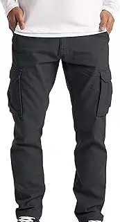 [JEShifangjiusu] Men's Multi-Pocket Sports Pants Fashion Outdoor Cargo Jogger Pant Hiking Tactical Straight Trousers Sweatpants