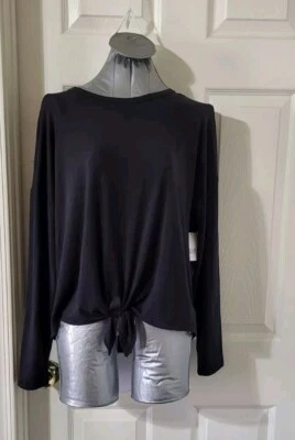 40$ Women's Gap Fit Breath Long Sleeve Tie Front T-shirt Blouse Top Size M