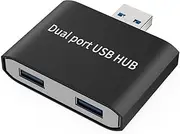 USB Hub,USB Splitter 1 in 2 Out Adapter, Double USB 3.0 Hub for Laptop,Xbox PC, MAC, Mac Book, Tablet, Tab, Console, Printer, Camera(Data and for Charging but Wouldn't Work with CarPlay (2 Port)