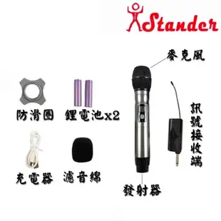 【存在音樂】Stander U1 無線 動圈麥克風 手握式 卡拉OK 江楠 U頻 超入門划算價格無線麥克風 收發器