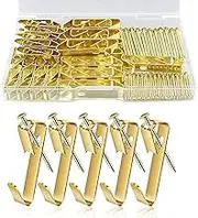 Non-Trace Picture Hooks,Hardwall Drywall Picture Hanging Hook Photo Frame Hanger Hook Set for Hanging Paintings Wedding Photos Mirror Wall Studs (Aluminum)