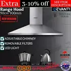 Devanti Range Hood Rangehood Stainless Steel 900mm 90cm Kitchen Exhaust Vent LED