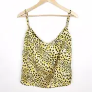 Urban Outfitters Women's Camisole Sleeveless Tank Top Large Satin Leopard Print