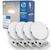 GE Color Select LED Wafer Downlight, Premium High-Lumen Direct Wire Ceiling