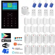V26 Tuya APP WiFi+AU 4G GSM SMS Wireless Home Security Alarm System+Alexa+Google