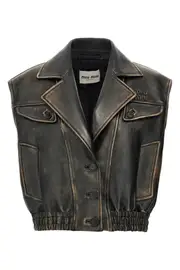 MIU MIU Logo Nappa Vest