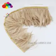 New 10Meter 8-12CM wide khaki Ostrich Feathers Goose Feather Fringe Trims