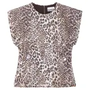 [GANNI] Printed Stretch Sequins Blouse