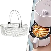 Mbnvtxh Air Fryer Mesh Basket 21cm/8.25" Stainless Steel Steamer Basket for Air Fryer