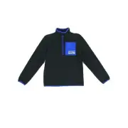CONVERSE Big Boys Micro fleece Half-zip Sweatshirt Black w/ Blue Logo Size Large