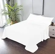 Luxury Soft 800 Thread Count 100% Egyptian Cotton 1Pcs Flat Sheet - King Size (102" x 108") Inch - White Solid
