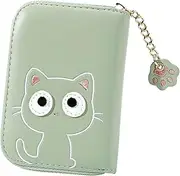 [PACKOVE] Cute Cat Embroidered Coin Purse for Women Lightweight Zipper Design Wallet Portable Card Holder for Daily Use Durable Unique Style