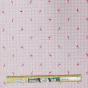 Quilting Patchwork Sewing Fabric Pink Gingham Flamingo 50x55cm FQ