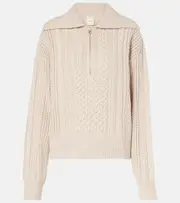[Varley] Varley Camello cable-knit half-zip sweater AU 12 beige