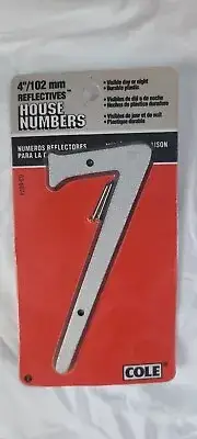 Hillman / Cole Nail-On Reflective Number House Number 7 (Zero) 4”