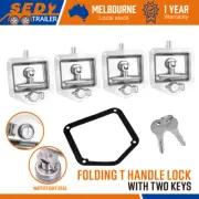 4Pcs T Handle Locks Tool Box With Keys Stainless Steel Trailer Camper Truck