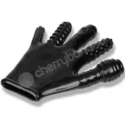 Oxballs Finger Fuck Glove Black Soft Rubbery Glove With 5 Different Digit Shapes &amp; Textures