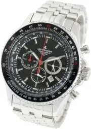 LAD WEATHER lad031-bl Men's Watch Black Swiss Made Tritium Chronograph Japan NEW