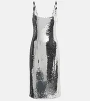 [Magda Butrym] Magda Butrym Sequined midi dress AU 14 silver